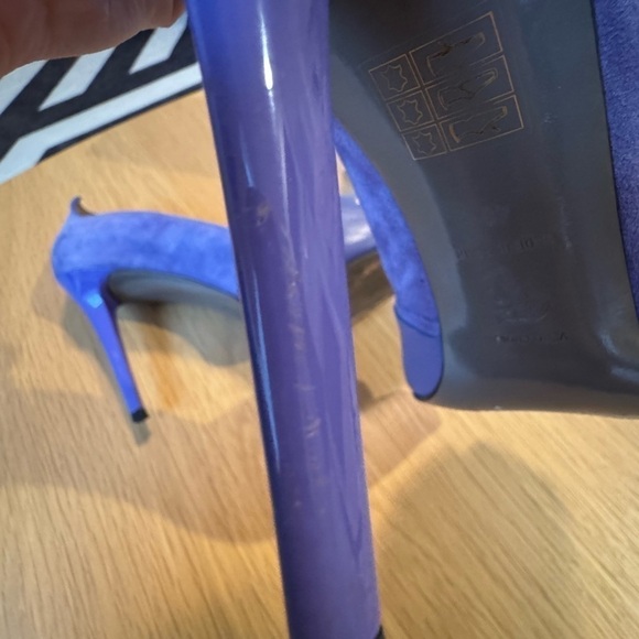 VERSACE Vintage Purple Leather and Suede Medusa Square Toe Heels Size 40 VGUC - Picture 14 of 15